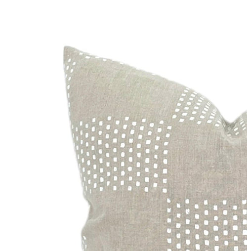 READY TO SHIP Designer Vidhani White on Natural Pillow Cover // Minimalist Pillow Cover // Boutique // Modern Farmhouse // Neutral Pillows