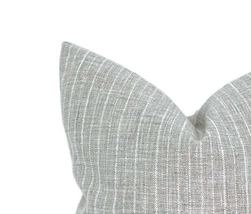 READY TO SHIP Silver Stripe Pillow Cover // Gray Throw Pillows // Decorative Pillows // Neutral Striped throw pillow // Accent Pillow