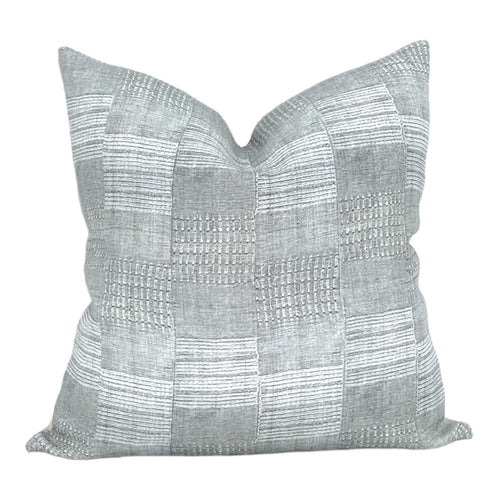 READY TO SHIP Jennifer Shorto Simoun in Gray Pillow // Modern Farmhouse Decor Pillow // Mudcloth Gray Washed Linen Decorative Pillow