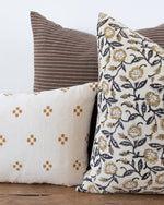 Designer "Monterey" Hazel Mustard Floral Pillow Cover // Gold Mustard Brown Pillow Cover