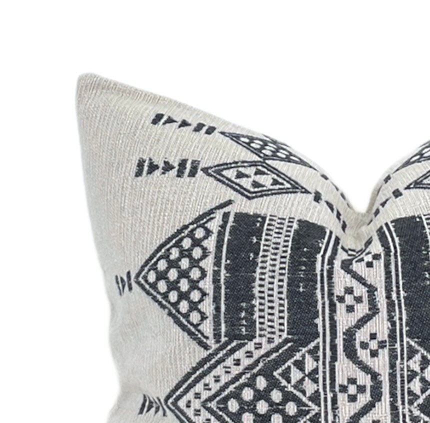 Peter Dunham OUTDOOR Pillow Cover Mombasa Black on Natural