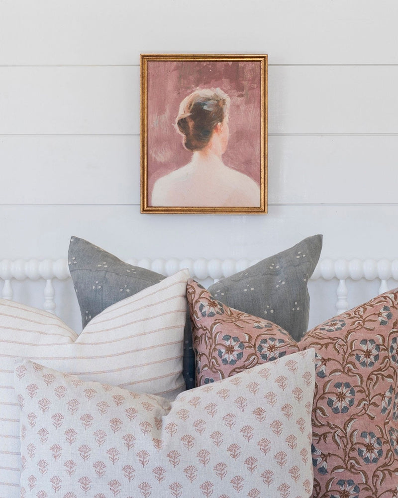 Designer "Santee" Cotton Blush Stripe Pillow Cover // Pink Blush Peach Pillow
