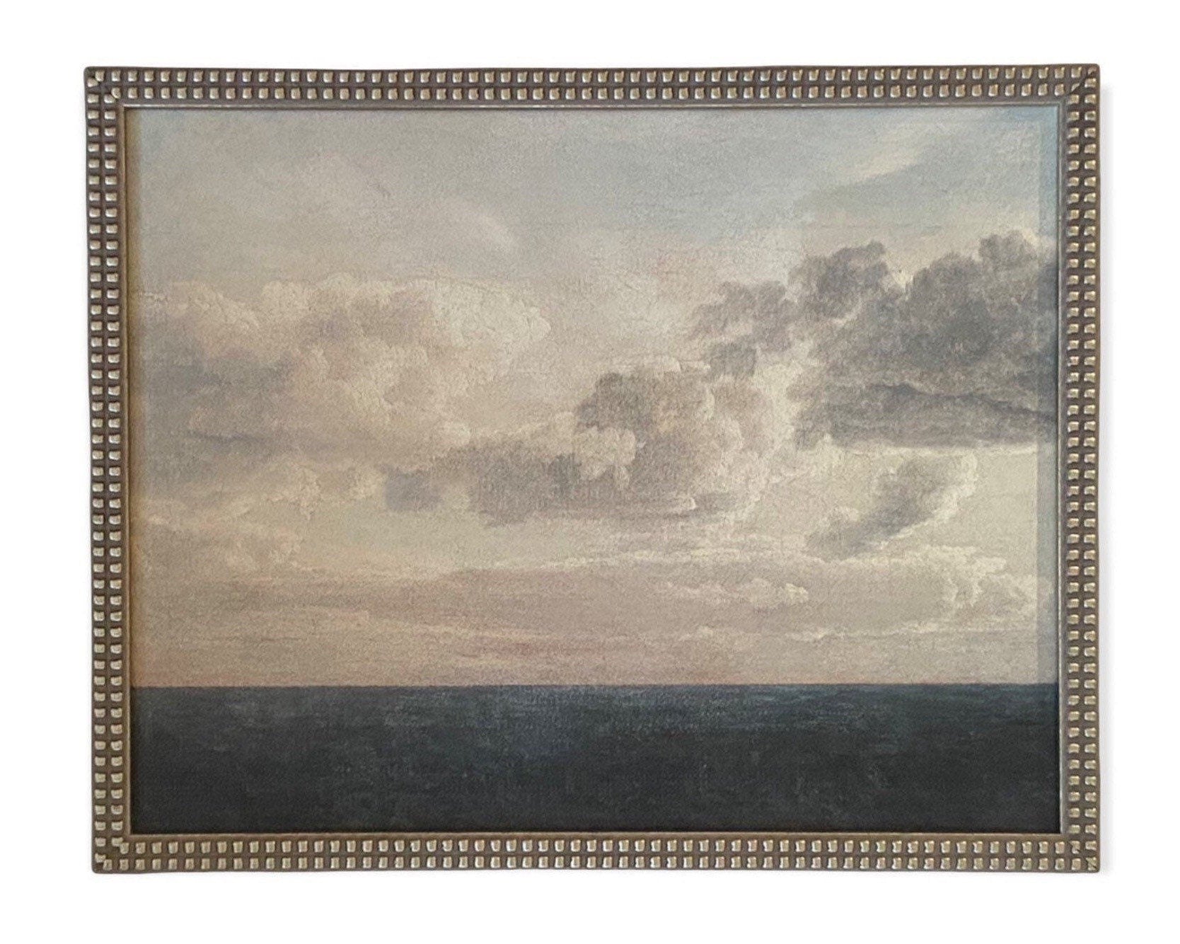 READY to SHIP 30x40 Coastal Seascape Canvas Print: Vintage Beach Painting