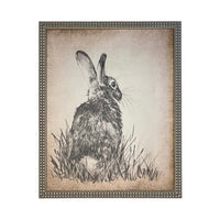 READY TO SHIP 11X14 Vintage Framed Canvas Art // Framed Easter Art // Vintage Rabbit Print // Girls Room or Nursery print //#A-148