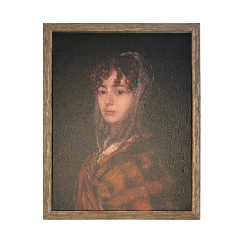 READY TO SHIP 8X10 Vintage Framed Canvas Art // Framed Vintage Print // Vintage Portrait of a Woman // Antique oil painting print //#P-517