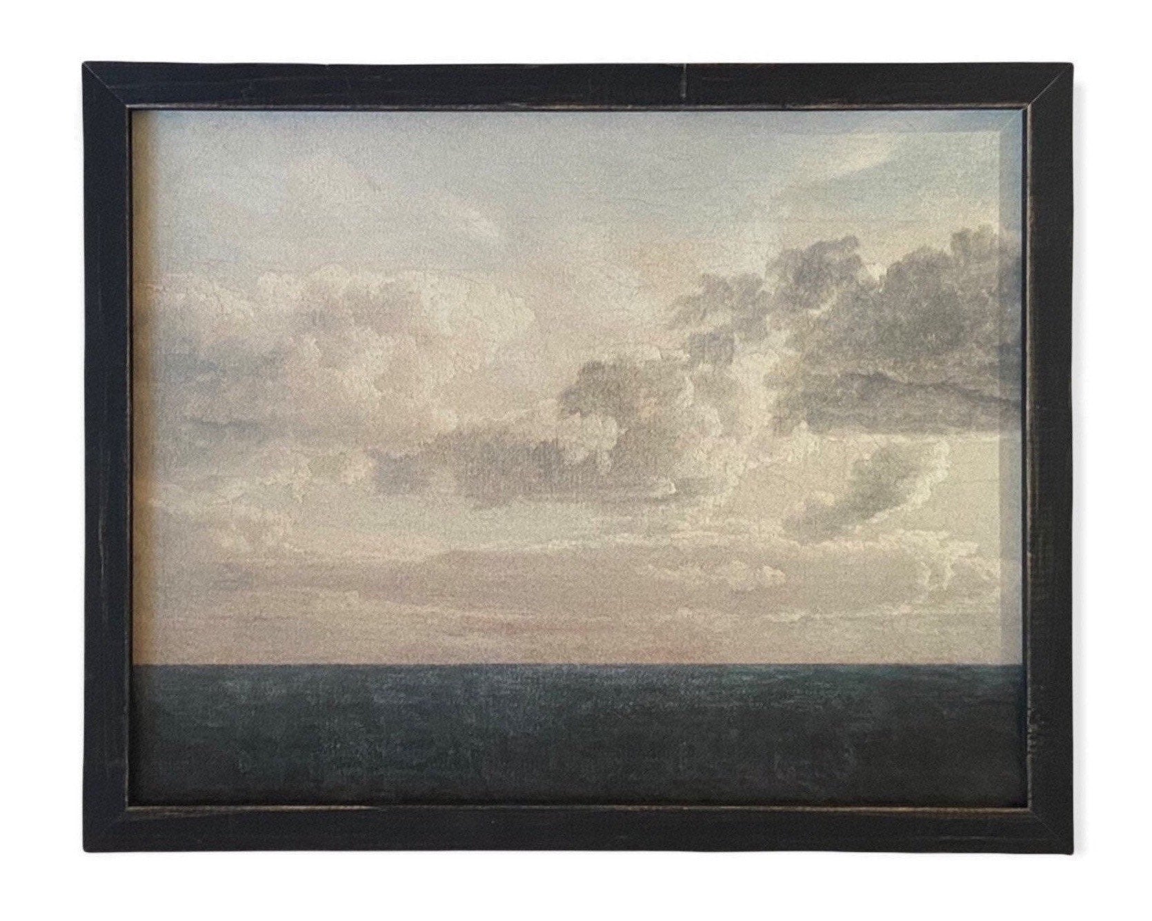 READY to SHIP 30x40 Coastal Seascape Canvas Print: Vintage Beach Painting