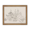 READY to SHIP 8x10 Vintage Framed Canvas Art // Framed Vintage Christmas Print // Christmas Trees Sketch // Farmhouse print //#CH-309