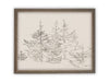 READY to SHIP 8x10 Vintage Framed Canvas Art // Framed Vintage Christmas Print // Christmas Trees Sketch // Farmhouse print //#CH-309