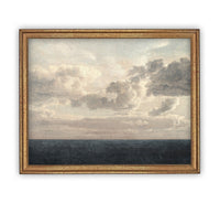 READY to SHIP 30x40 Coastal Seascape Canvas Print: Vintage Beach Painting