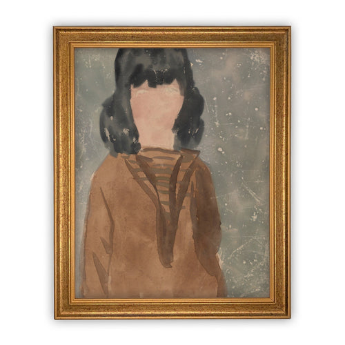 READY to SHIP 11X14 Vintage Framed Canvas Art // Framed Vintage Print // Portrait of a Girl // Girls Room or Nursery Art //#P-516