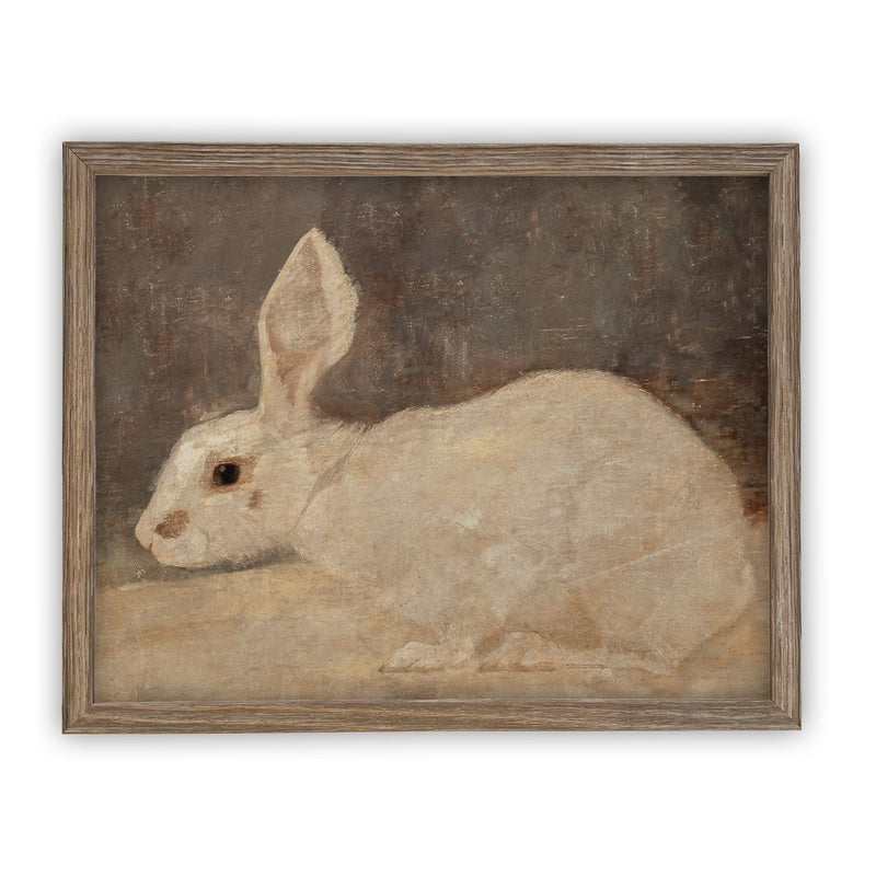 READY to SHIP 16X20 Vintage Framed Canvas Art // Framed Vintage Print // Easter Bunny Rabbit Art // Farmhouse print //#A-144