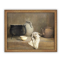 READY to SHIP 11x14 Framed Vintage Kitchen Still Life Canvas Art Print