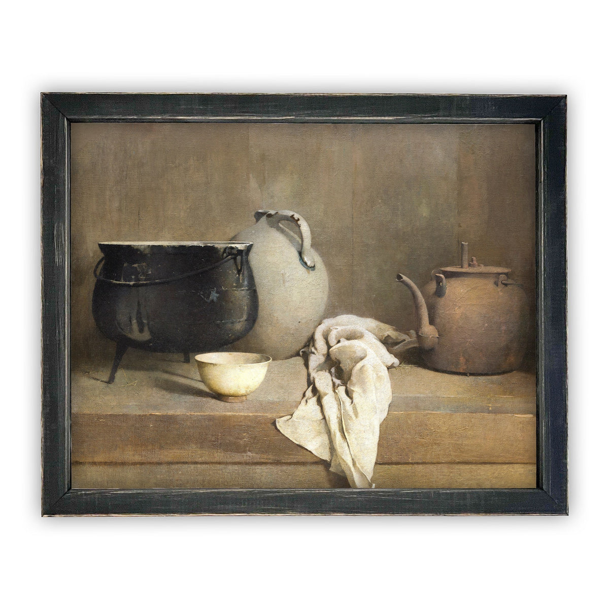READY to SHIP 11x14 Framed Vintage Kitchen Still Life Canvas Art Print