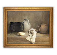 READY to SHIP 11x14 Framed Vintage Kitchen Still Life Canvas Art Print