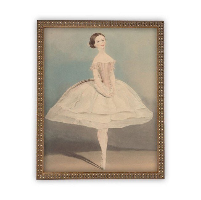 READY to SHIP 11X14 Vintage Framed Canvas Art // Framed Vintage Print // Vintage Ballerina Art // Girls Room or Nursery print //#P-520