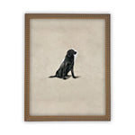 Ready To Ship 11X14 Vintage Framed Canvas Art // Black Labrador Painting // Vintage Dog Art// Boys Room or Nursery print //#A-118
