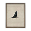 Ready To Ship 11X14 Vintage Framed Canvas Art // Black Labrador Painting // Vintage Dog Art// Boys Room or Nursery print //#A-118