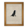 Ready To Ship 11X14 Vintage Framed Canvas Art // Black Labrador Painting // Vintage Dog Art// Boys Room or Nursery print //#A-118
