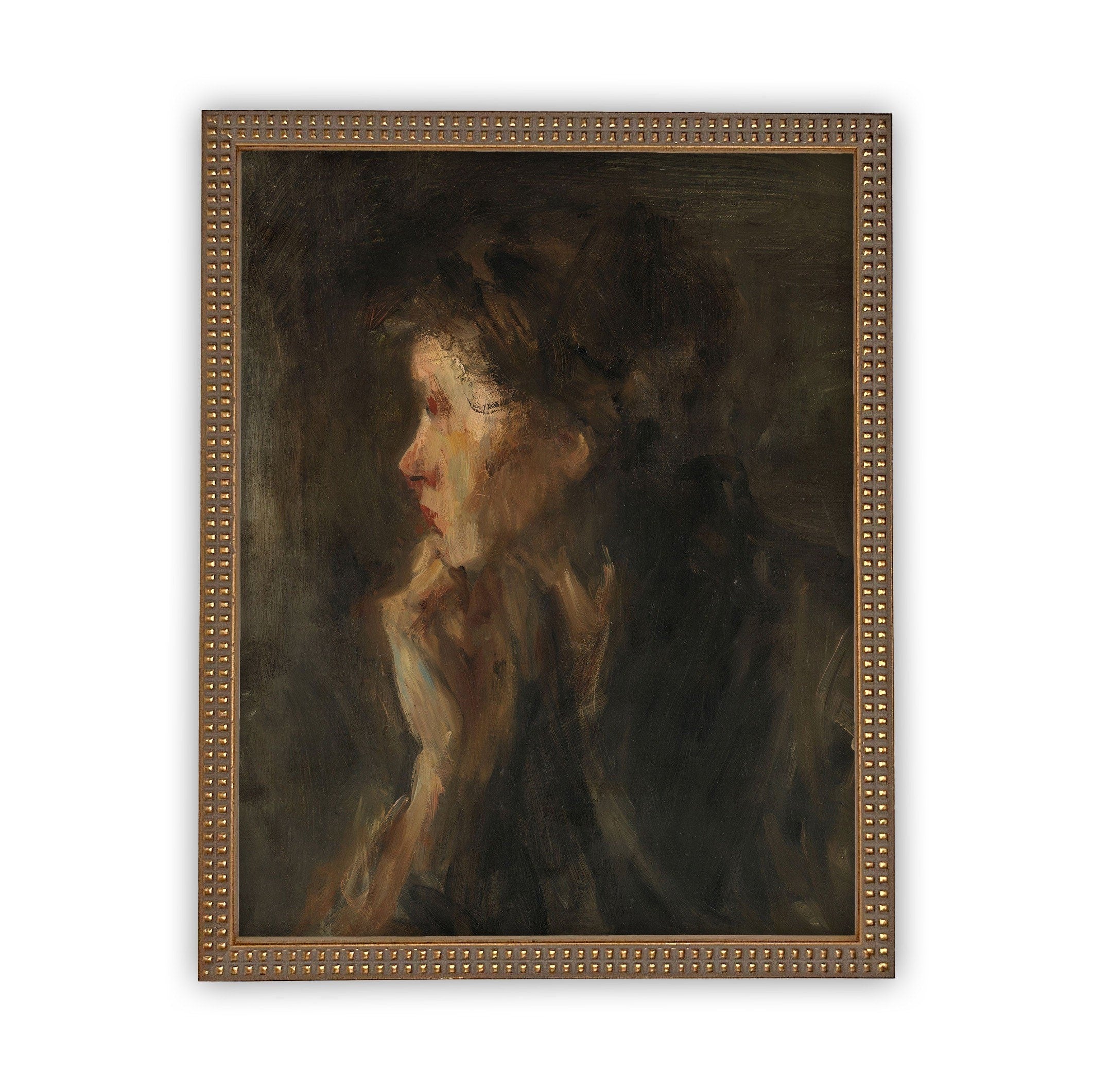READY to SHIP 24x36 Vintage Woman Portrait: Farmhouse Canvas Art Print