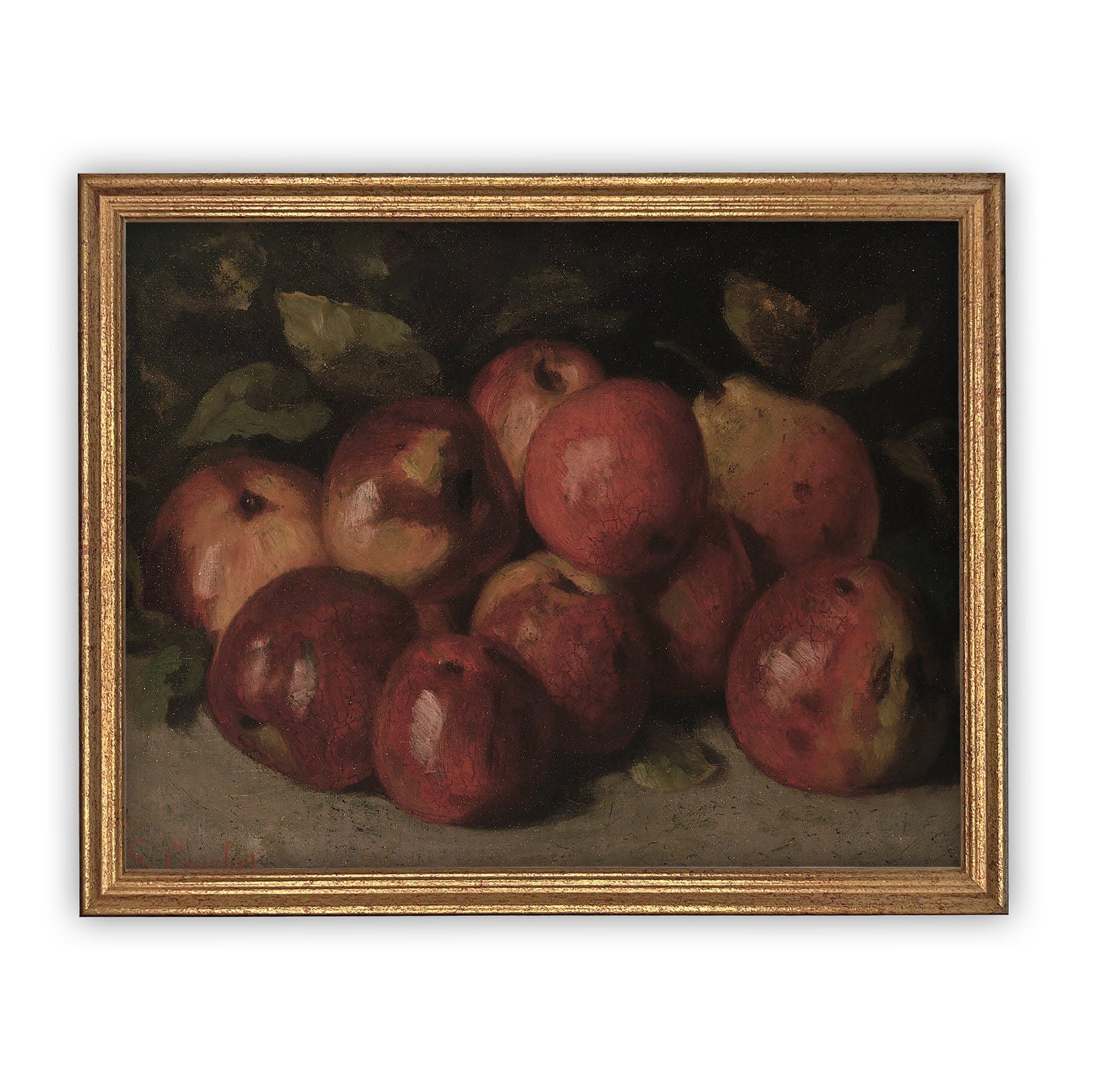 READY to SHIP 11x14 Vintage Framed Canvas Art // Vintage Fruit Painting // Still Life Kitchen Painting // Farmhouse print //#ST-608