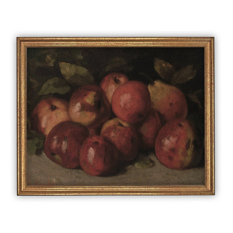 READY to SHIP 11x14 Vintage Framed Canvas Art // Vintage Fruit Painting // Still Life Kitchen Painting // Farmhouse print //#ST-608