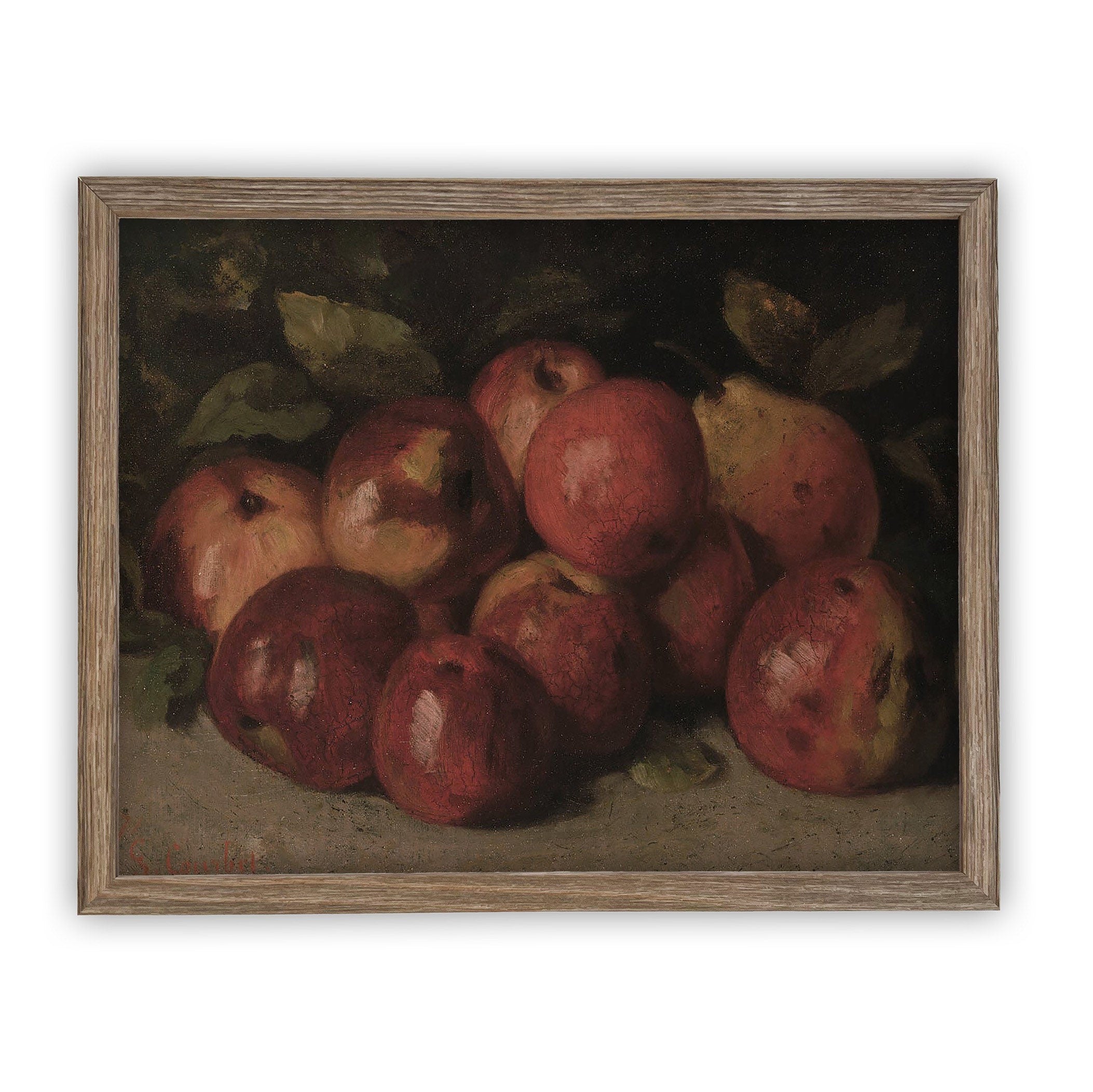 READY to SHIP 11x14 Vintage Framed Canvas Art // Vintage Fruit Painting // Still Life Kitchen Painting // Farmhouse print //#ST-608