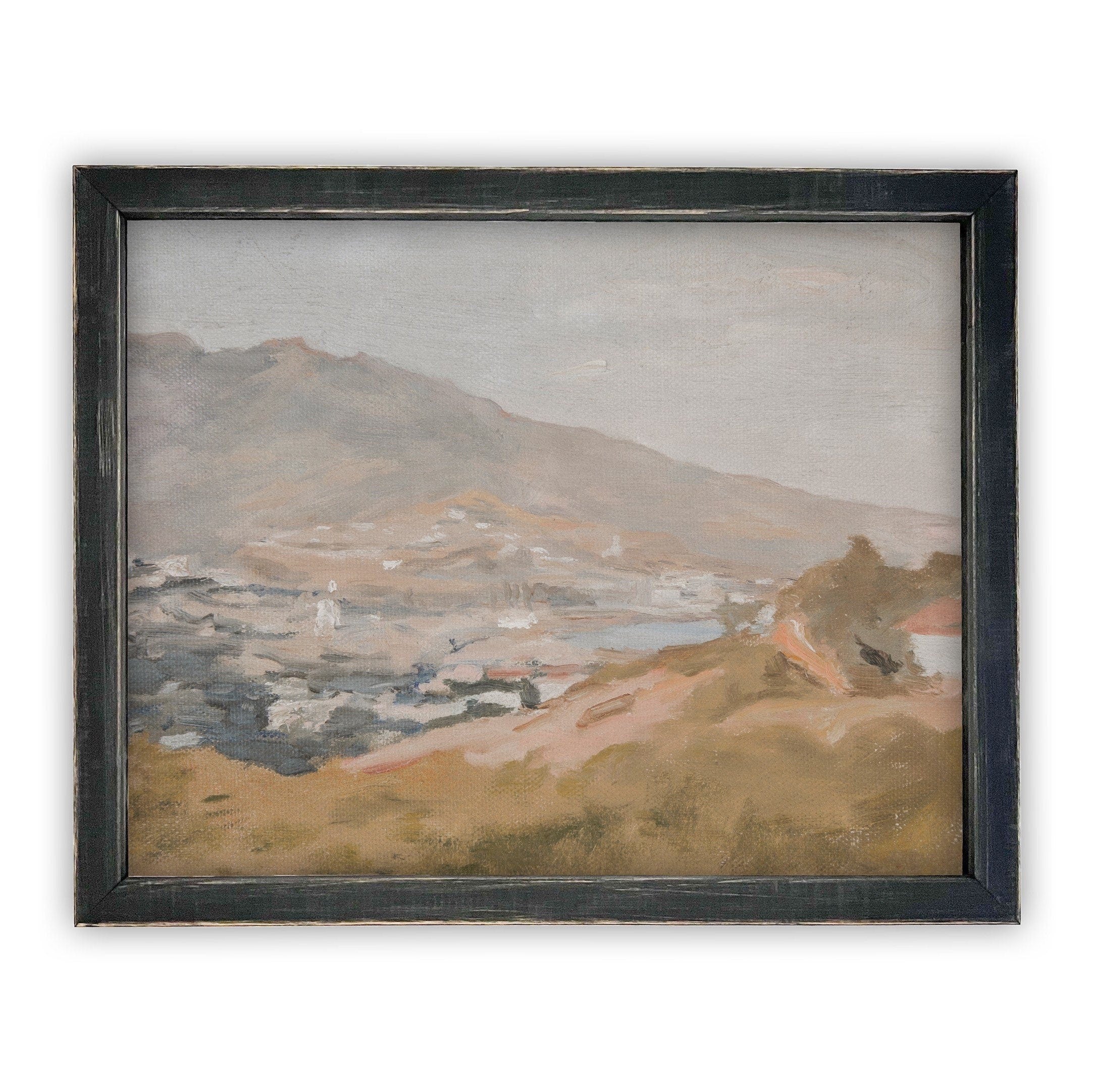 READY TO SHIP 11X14 Vintage Framed Canvas Art #LAN-104