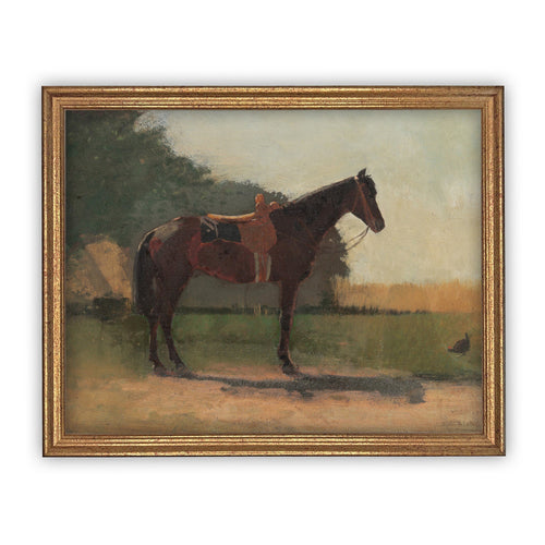 READY to SHIP 8x10 Vintage Framed Canvas Art // Framed Vintage Print // Horse Equestrian Art // Farmhouse print //#A-122