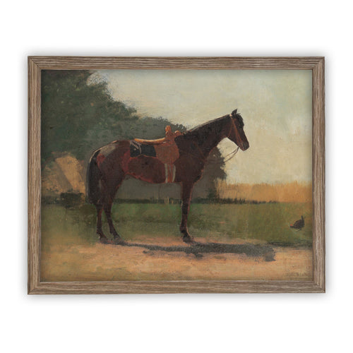 READY to SHIP 8x10 Vintage Framed Canvas Art // Framed Vintage Print // Horse Equestrian Art // Farmhouse print //#A-122