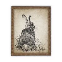 READY TO SHIP 11X14 Vintage Framed Canvas Art // Framed Easter Art // Vintage Rabbit Print // Girls Room or Nursery print //#A-148
