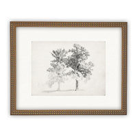 READY TO SHIP 16x20 Framed Canvas Print: Black and White Tree Sketch
