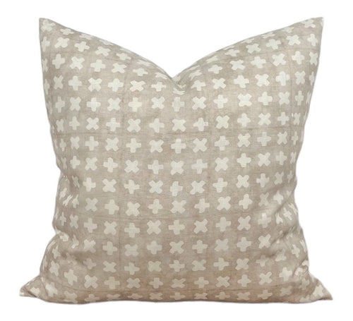 READY TO SHIP Bastideaux Bogo in Cool Beige // Designer Throw Pillow // Cross Pillow // High End Pillow // Accent pIllows