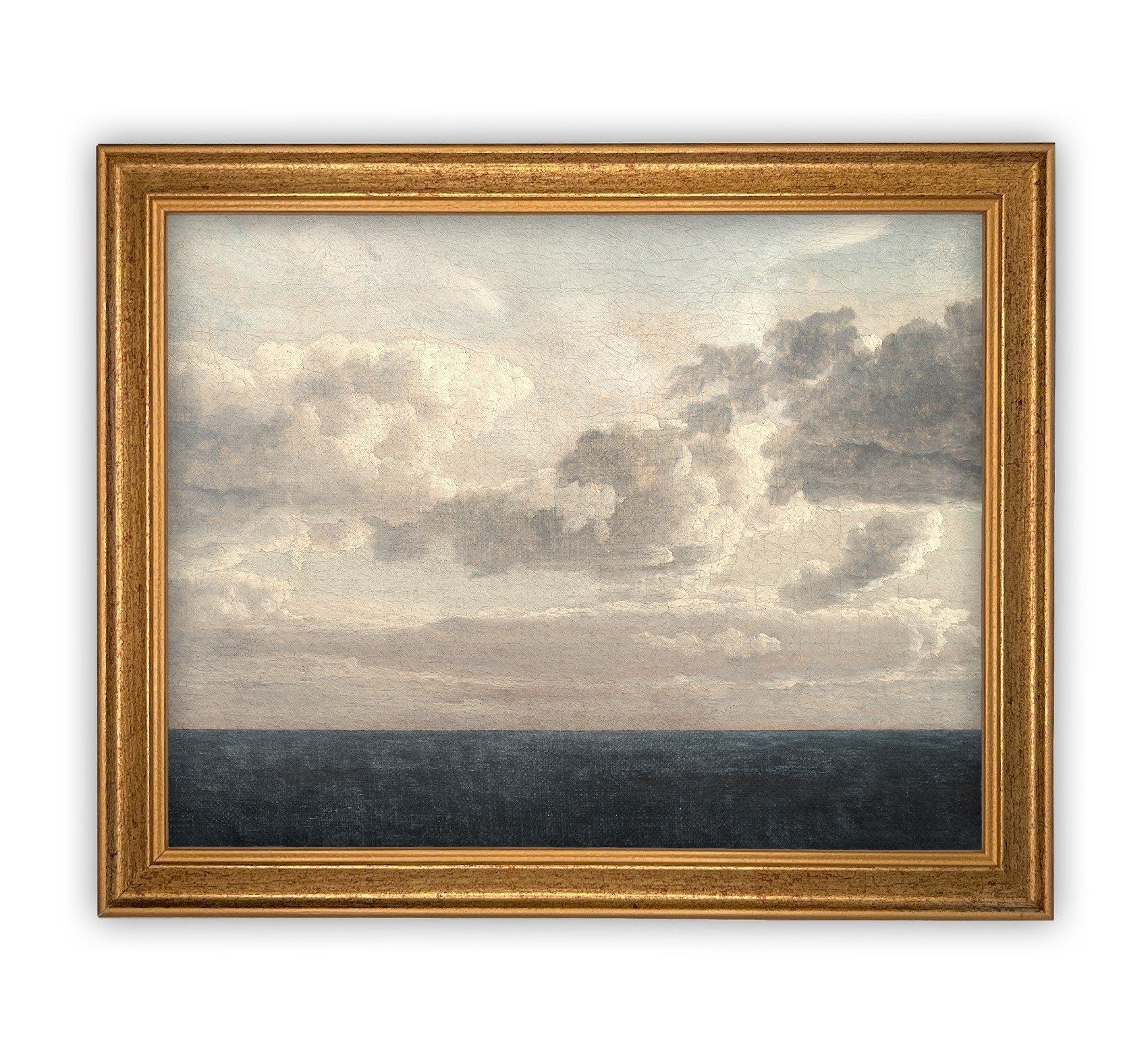 READY to SHIP 30x40 Coastal Seascape Canvas Print: Vintage Beach Painting
