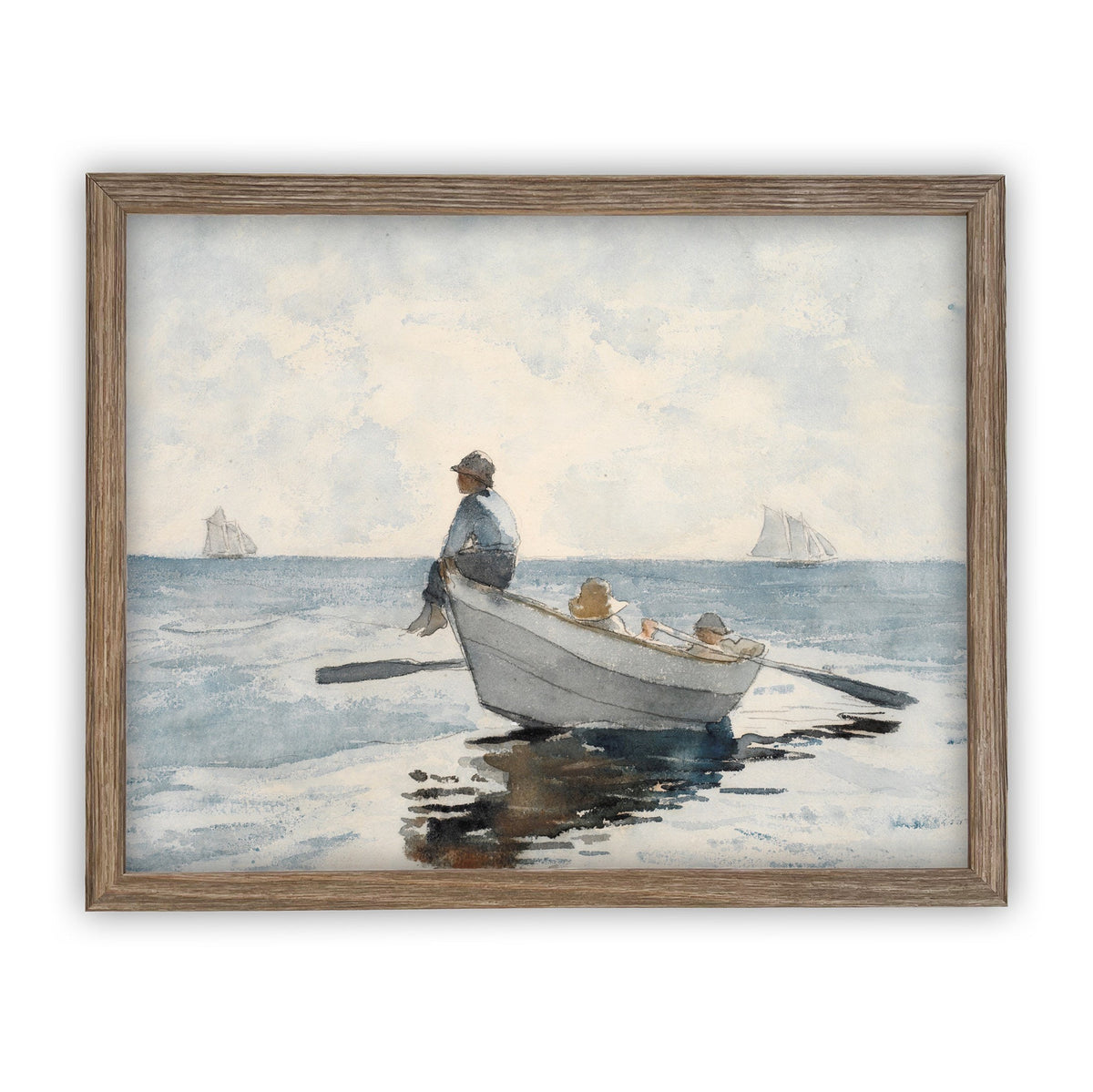 READY to SHIP 11x14 Boating Art: Framed Canvas Print, Beach House Decor