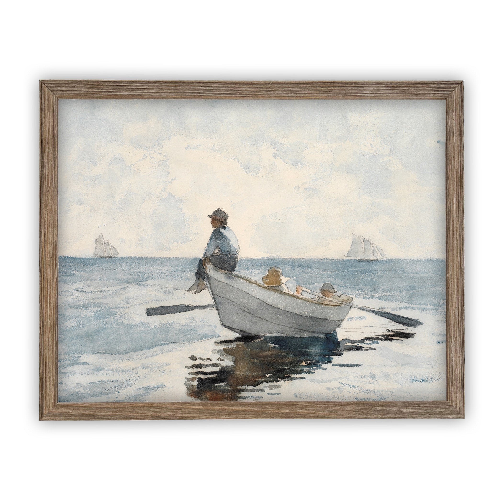 READY to SHIP 11x14 Boating Art: Framed Canvas Print, Beach House Decor