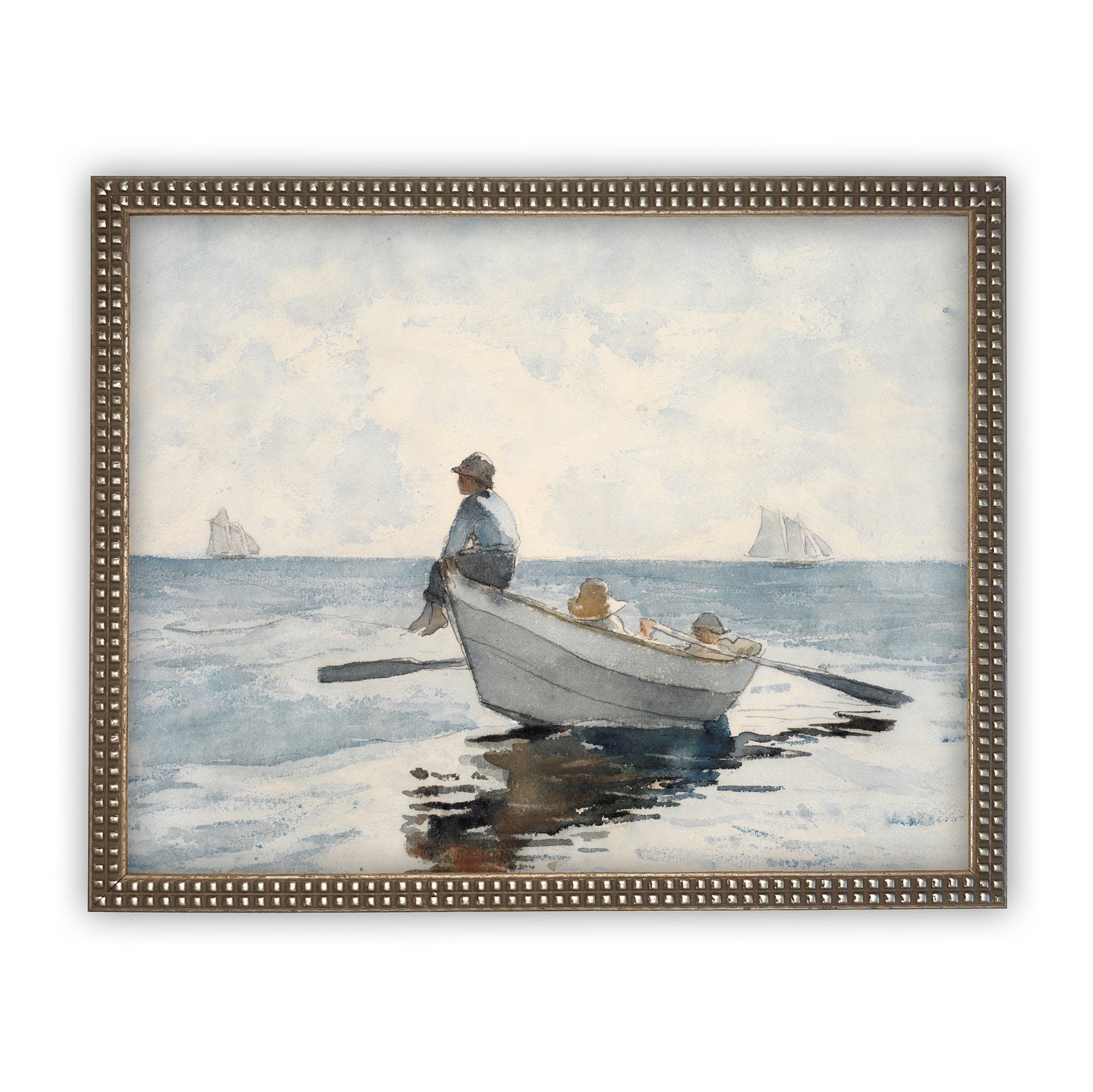 READY to SHIP 11x14 Boating Art: Framed Canvas Print, Beach House Decor