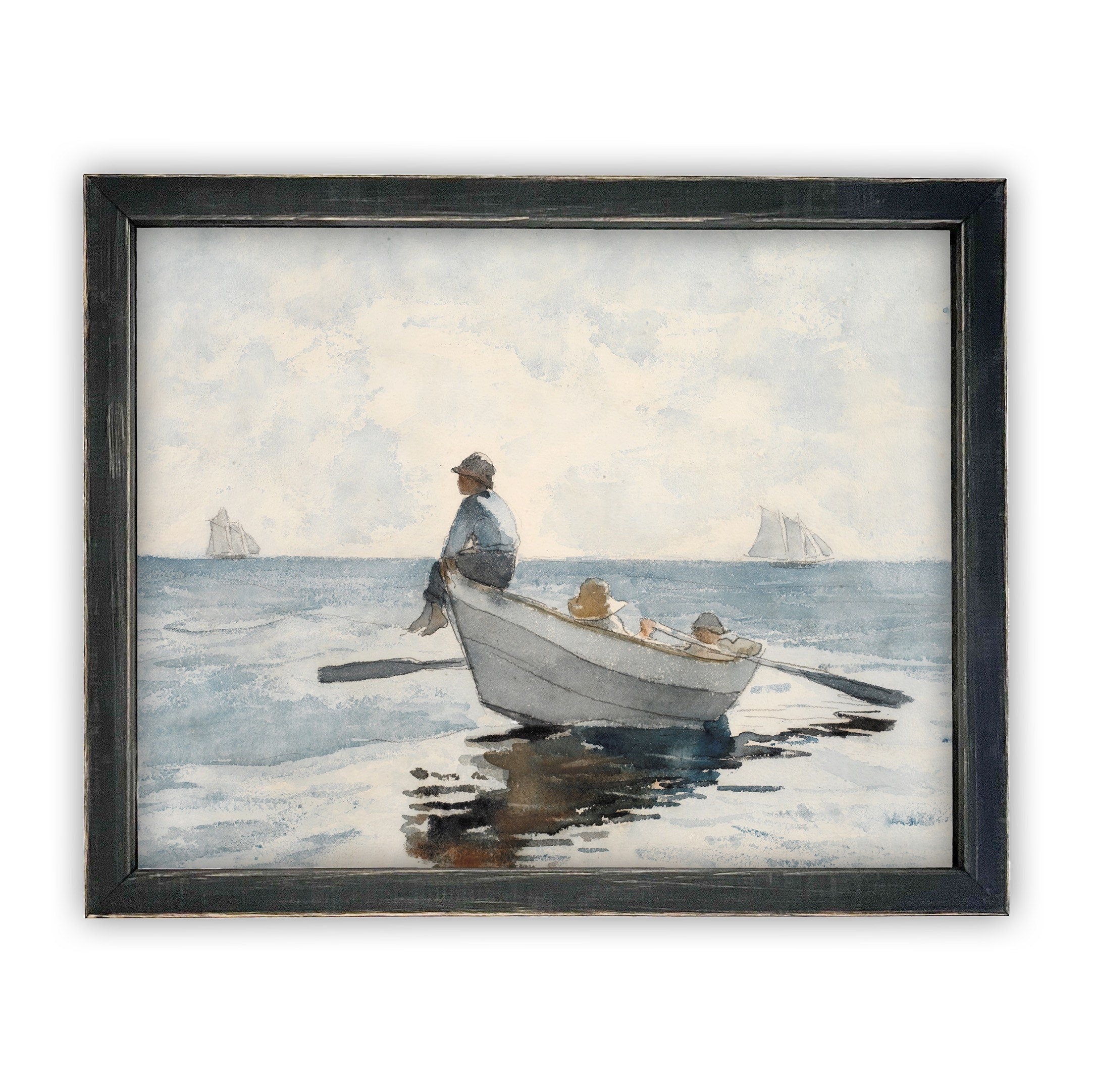 READY to SHIP 11x14 Boating Art: Framed Canvas Print, Beach House Decor