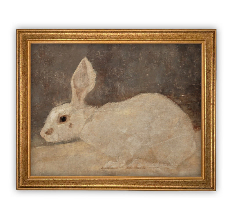 READY to SHIP 11x14 Vintage Framed Canvas Art // Framed Vintage Print // Easter Bunny Rabbit Art // Farmhouse print //#A-144