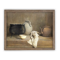 READY to SHIP 11x14 Framed Vintage Kitchen Still Life Canvas Art Print