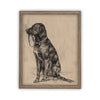 READY TO SHIP 8X10 Vintage Framed Canvas Art // Framed Vintage Print // Black Labrador Painting // Vintage Dog Art// Boys Room //#A-116