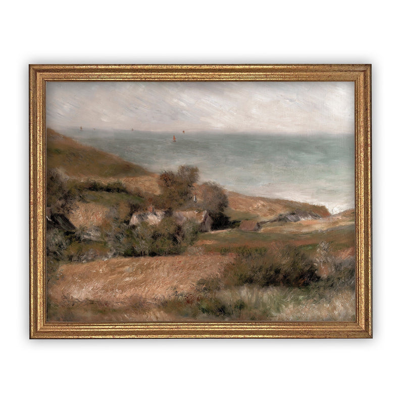 READY to SHIP 11x14 Vintage Framed Canvas Art // Framed Vintage Print // Vintage Landscape Meadow // Farmhouse print //#LAN-118