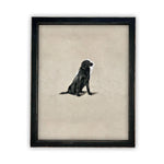 Ready To Ship 11X14 Vintage Framed Canvas Art // Black Labrador Painting // Vintage Dog Art// Boys Room or Nursery print //#A-118