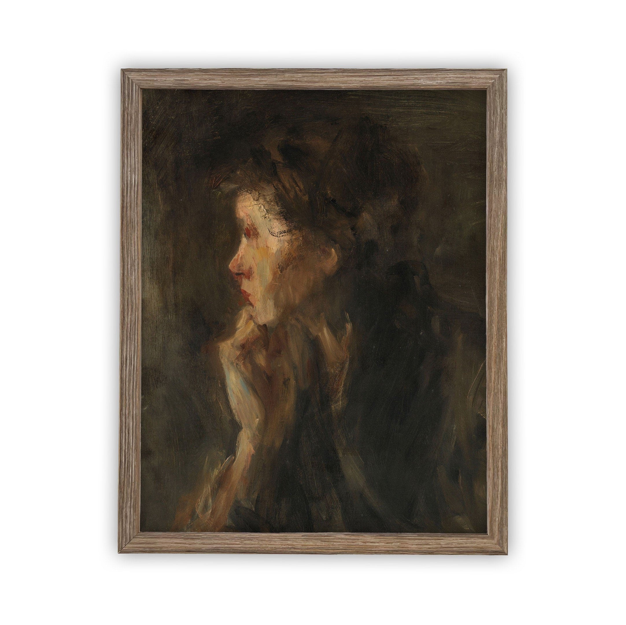 READY to SHIP 30x40 Vintage Woman Portrait: Farmhouse Canvas Art Print