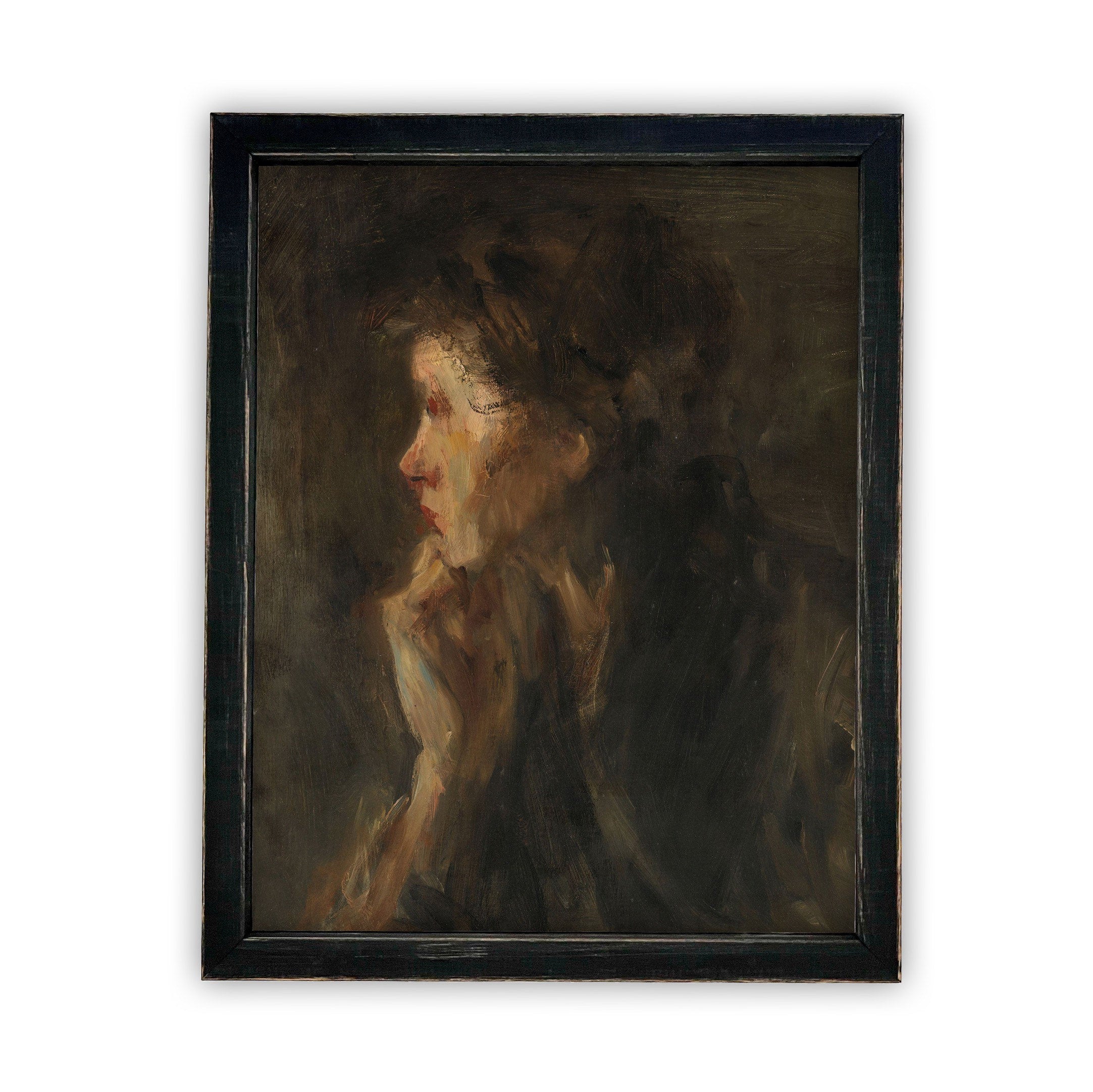 READY to SHIP 24x36 Vintage Woman Portrait: Farmhouse Canvas Art Print