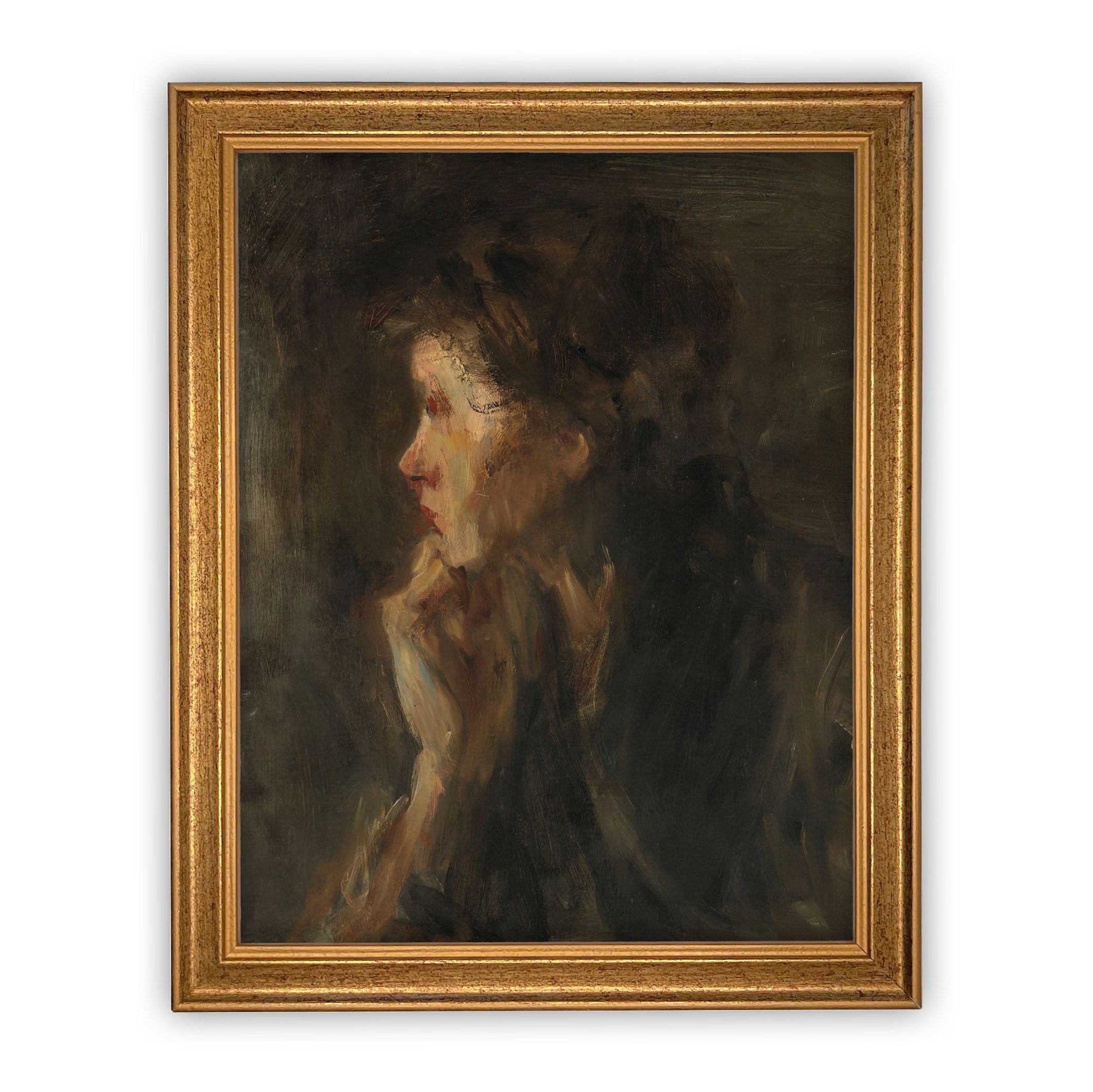 READY to SHIP 30x40 Vintage Woman Portrait: Farmhouse Canvas Art Print