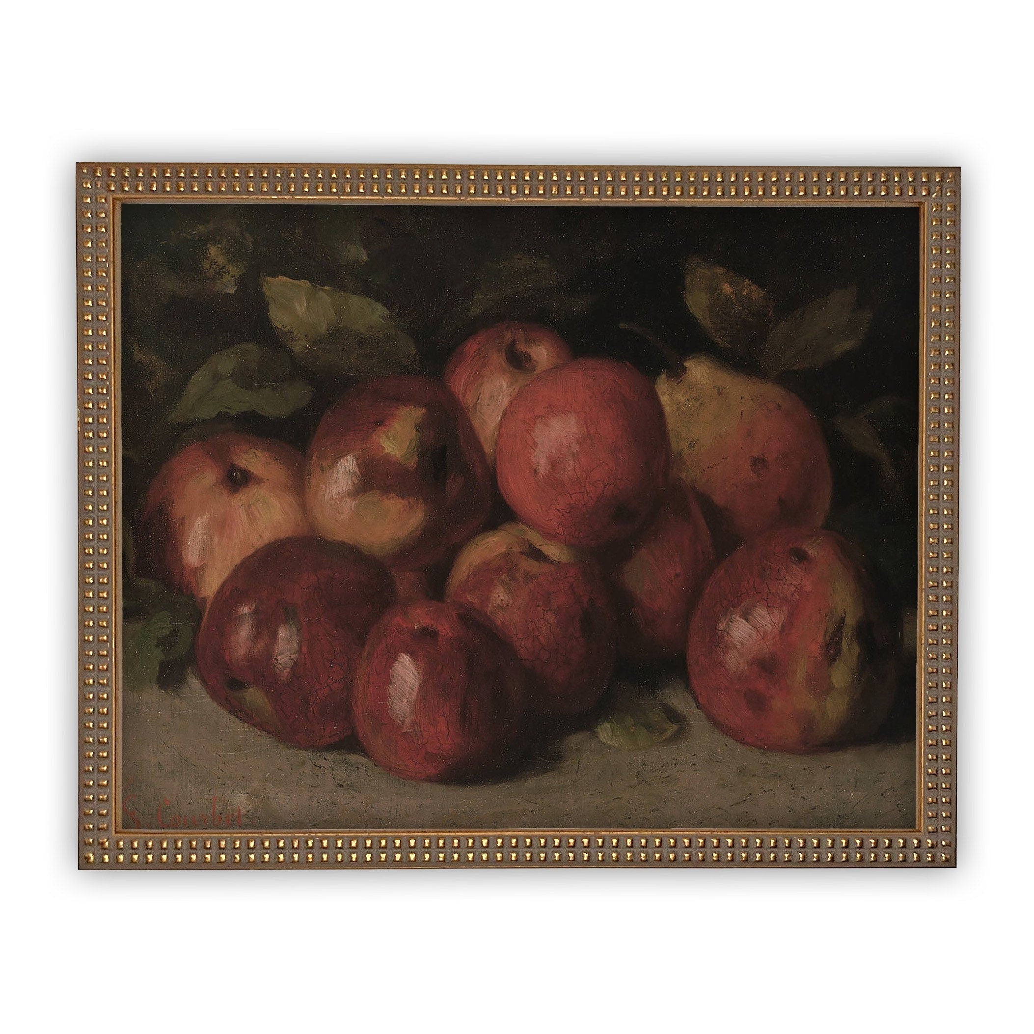 READY to SHIP 11x14 Vintage Framed Canvas Art // Vintage Fruit Painting // Still Life Kitchen Painting // Farmhouse print //#ST-608