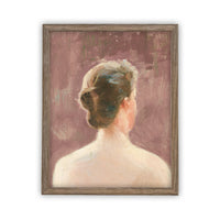 Framed Vintage Canvas Print: Pink Portrait of a Woman (12x16)