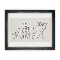 READY to SHIP 11x14 Vintage Framed Canvas Art // Framed Vintage Christmas Print // Reindeer Holiday Painting // Farmhouse print //#CH-310