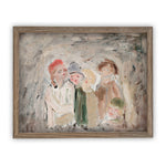 Vintage Framed Canvas Art Christmas Carolers Painting #CH-304