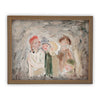 Vintage Framed Canvas Art Christmas Carolers Painting #CH-304